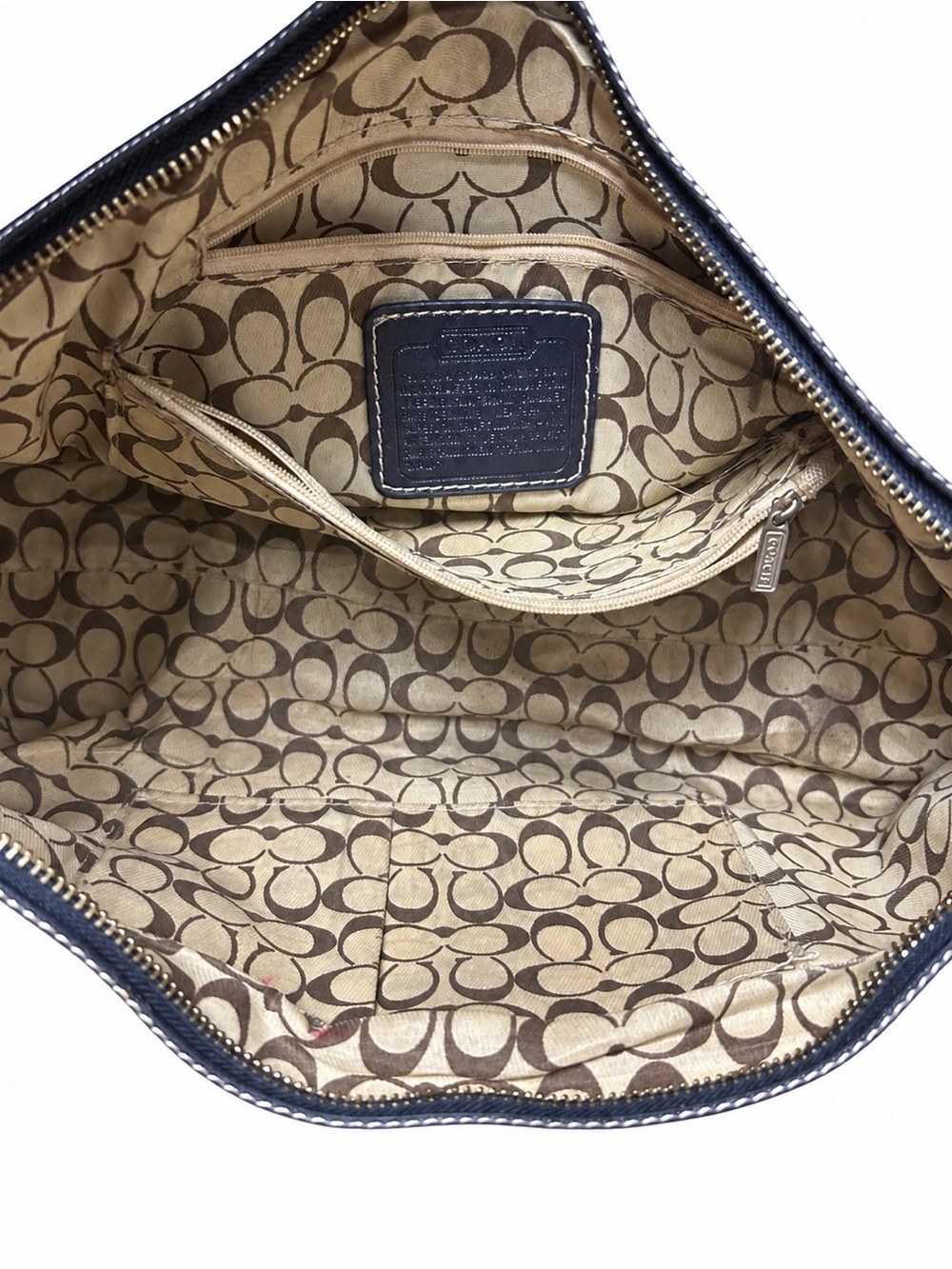 Coach Patchwork Satchel Handbag in Navy and Multicolor Patch - Picture 3 of 5